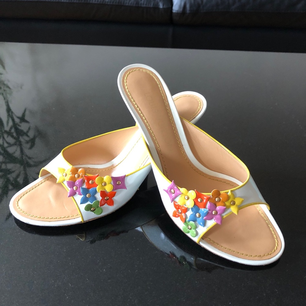 Authentic Louis Vuitton monogram floral mules